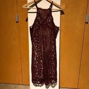 Maroon Lace Dress